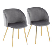 Pair of Lumi Source Fran contemporary elegant design chairs set, showcasing sleek, modern seating with stylish curves and upholstery.