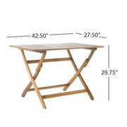 Natural 5 Piece Wood Outdoor Patio Dining Set - Natural Stained - R&R Furniture Gallery (Fountain Valley, CA)
