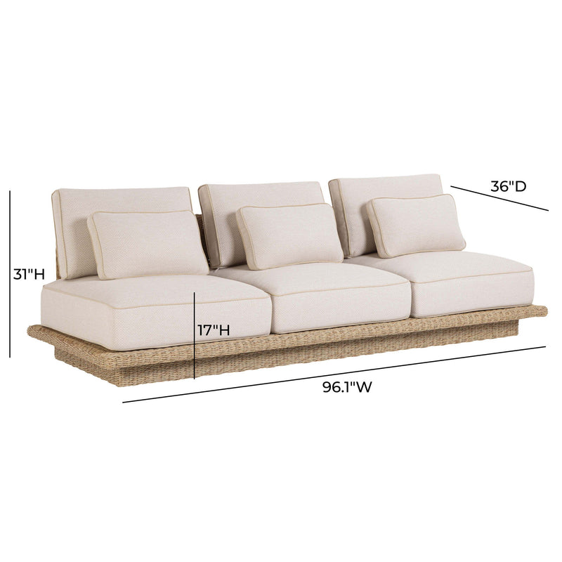 Mora - 96" Outdoor Sofa - Cream - R&R Furniture Gallery (Fountain Valley, CA)