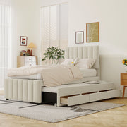 Upholstered Design Platform Bed With Trundle - R&R Furniture Gallery (Fountain Valley, CA)