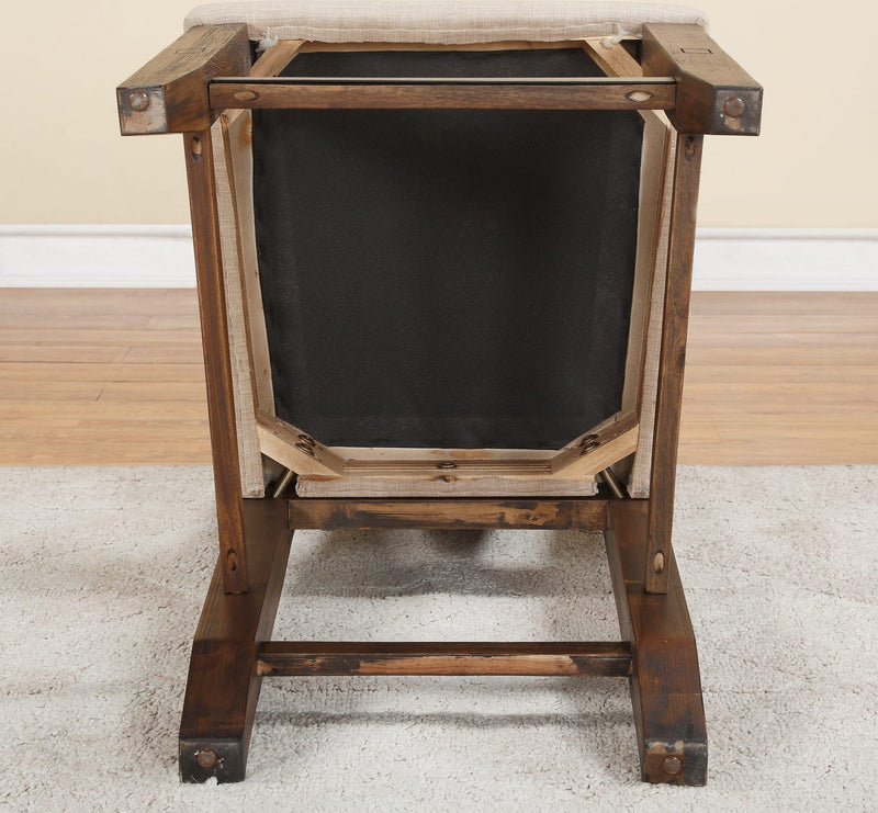 Meadow Solid Wood Upholstered Dining Chair in Brick Brown