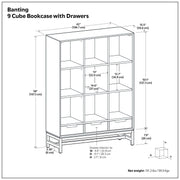 Banting - 9 Cube Bookcase With Drawers - Walnut Brown - R&R Furniture Gallery (Fountain Valley, CA)