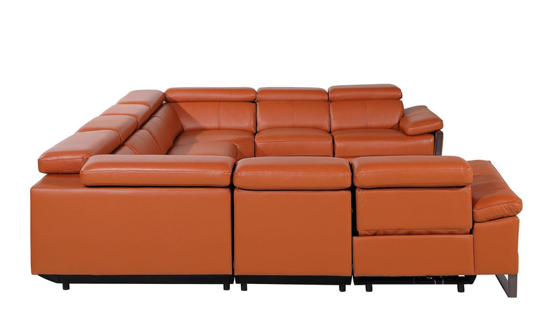 1246 - 8-Piece U-Shaped Modular Power Reclining Sectional With 4 Power Recliners And Power Headrests