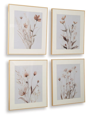 Chettings - Wall Art Set (Set of 4) - Beige / Gray / Blush - R&R Furniture Gallery (Fountain Valley, CA)