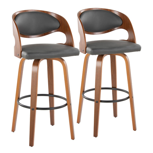 Lumi Source Pino mid-century modern fixed height barstools with swivel and round footrest, set of 2, in a stylish design.
