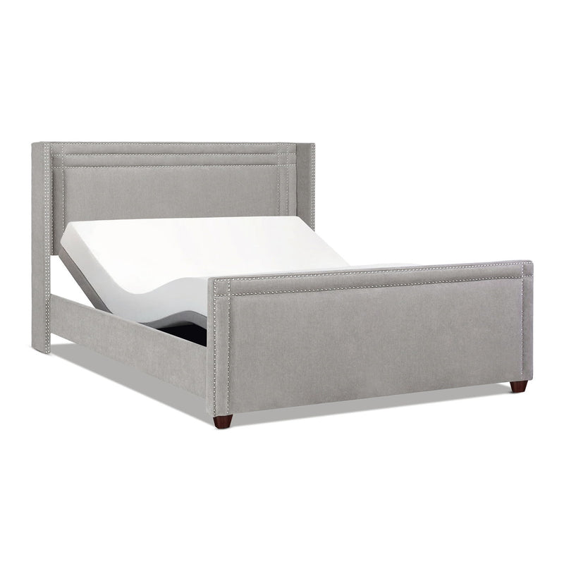 Elle - Wingback Upholstered King Bed - Silver Gray - R&R Furniture Gallery (Fountain Valley, CA)