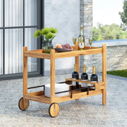 Bar Cart With Wine Bottle Holders, - Black - R&R Furniture Gallery (Fountain Valley, CA)
