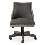 Uttermost Aidrian desk chair in charcoal with upholstered seat and back, modern office chair with sleek design and metal legs.