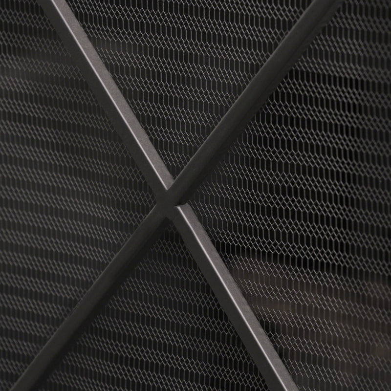 Noble House minimalist single panel iron fireplace screen with diamond design, featuring a sleek and modern look.