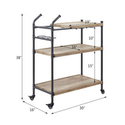 Brantley - Serving Cart - Oak & Sandy Black - R&R Furniture Gallery (Fountain Valley, CA)
