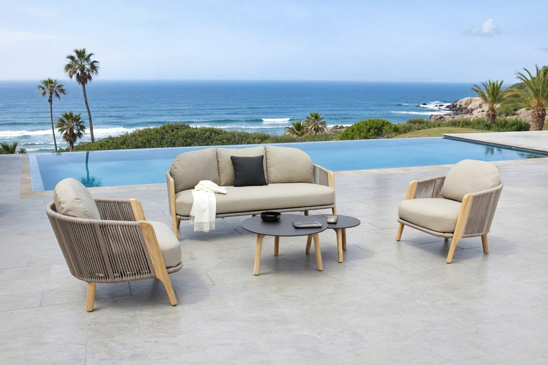 Cayman - Outdoor Beige + Teak Sofa Set — view 3