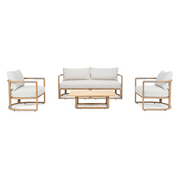 Malta - Outdoor Light Grey + Teak Sofa Set — view 4