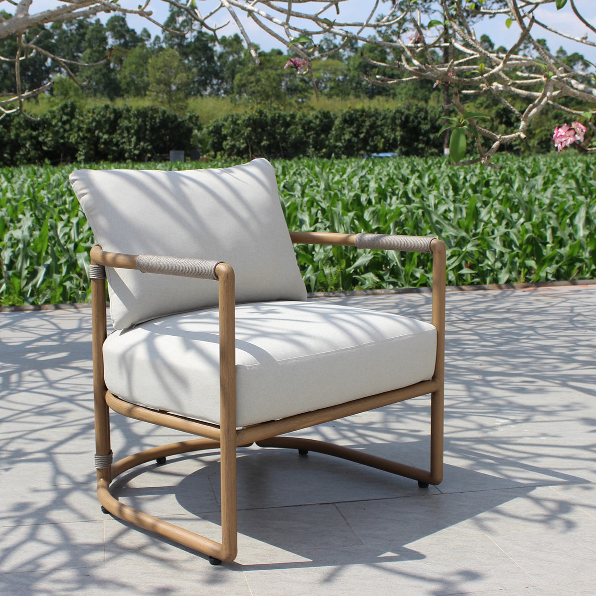 Malta - Outdoor Light Grey + Teak Sofa Set — view 2