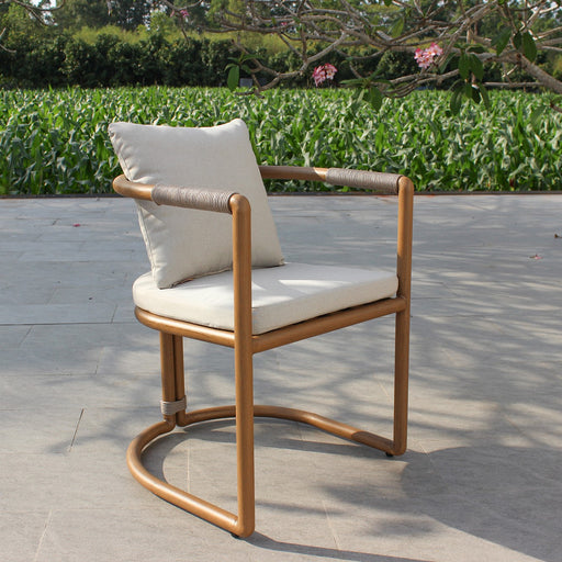 Malta - Outdoor Light Grey + Teak Dining Set — view 2