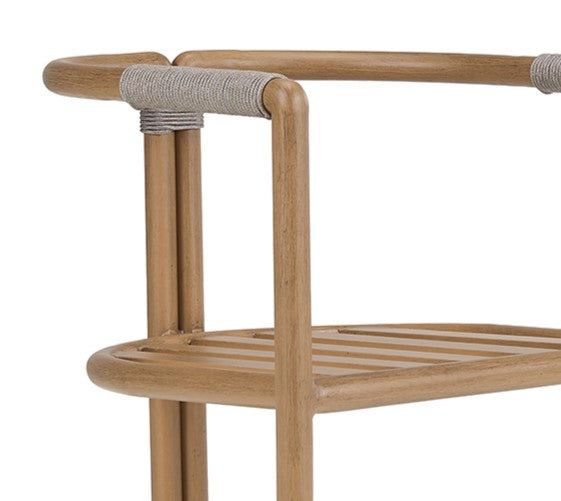 Malta - Outdoor Light Grey + Teak Dining Set — view 3