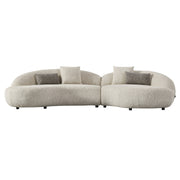 Delvan - Contemporary Beige Fabric Right Facing Chaise Sectional Sofa