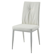 Kamaile - Side Chair (Set of 2) - Beige Synthetic Leather & Chrome - R&R Furniture Gallery (Fountain Valley, CA)