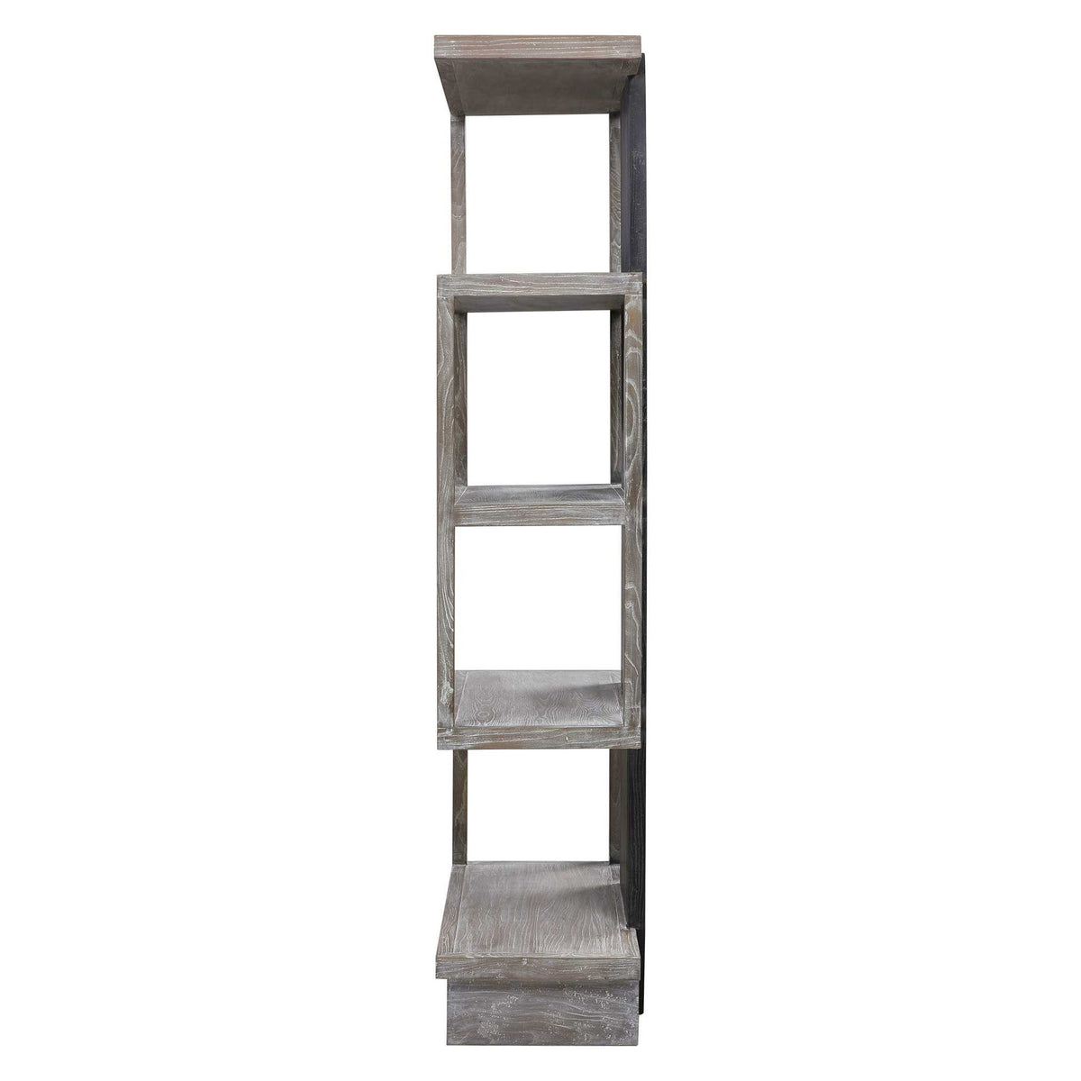 Modern Pearl Silver Etagere by Uttermost with sleek metal shelves and minimalist design, perfect for stylish home or office storage.