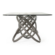 Mason Modern Glass + Grey Ash Dining Table — view 3