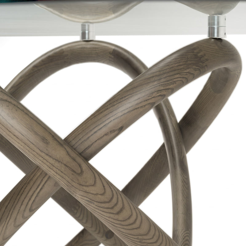 Mason Modern Glass + Grey Ash Dining Table — view 4