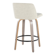 Toriano - Contemporary Fixed Height Counter Stool Swivel & Round Footrest (Set of 2) - R&R Furniture Gallery (Fountain Valley, CA)