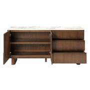 Harvey - Server With Ceramic Top - Walnut - R&R Furniture Gallery (Fountain Valley, CA)