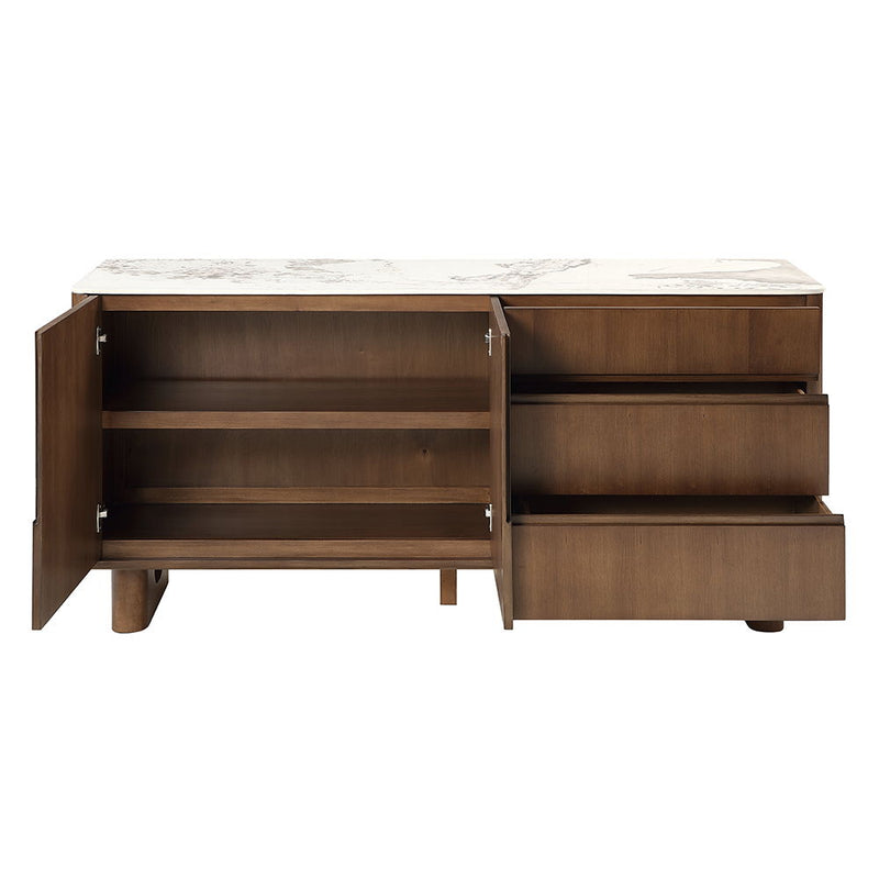 Harvey - Server With Ceramic Top - Walnut - R&R Furniture Gallery (Fountain Valley, CA)