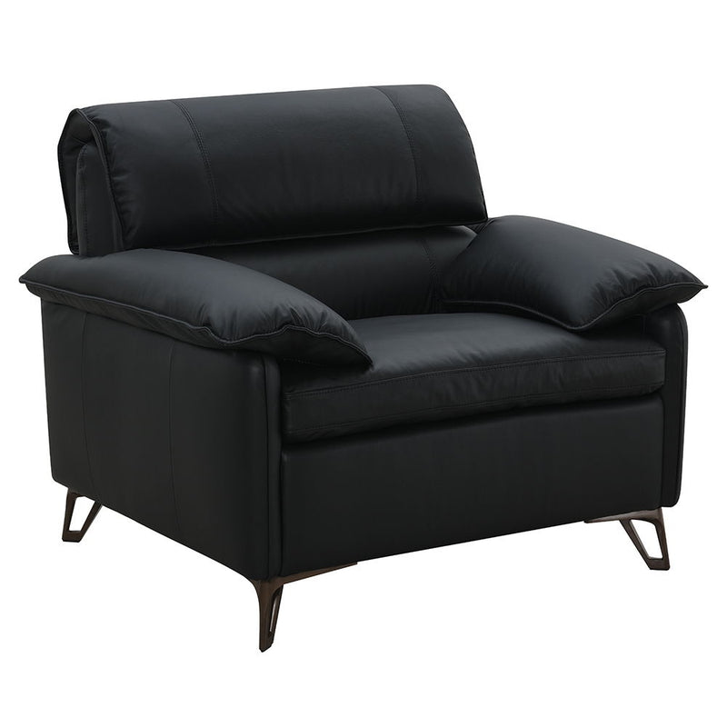Eilene - Chair - Black Top Grain Leather - R&R Furniture Gallery (Fountain Valley, CA)