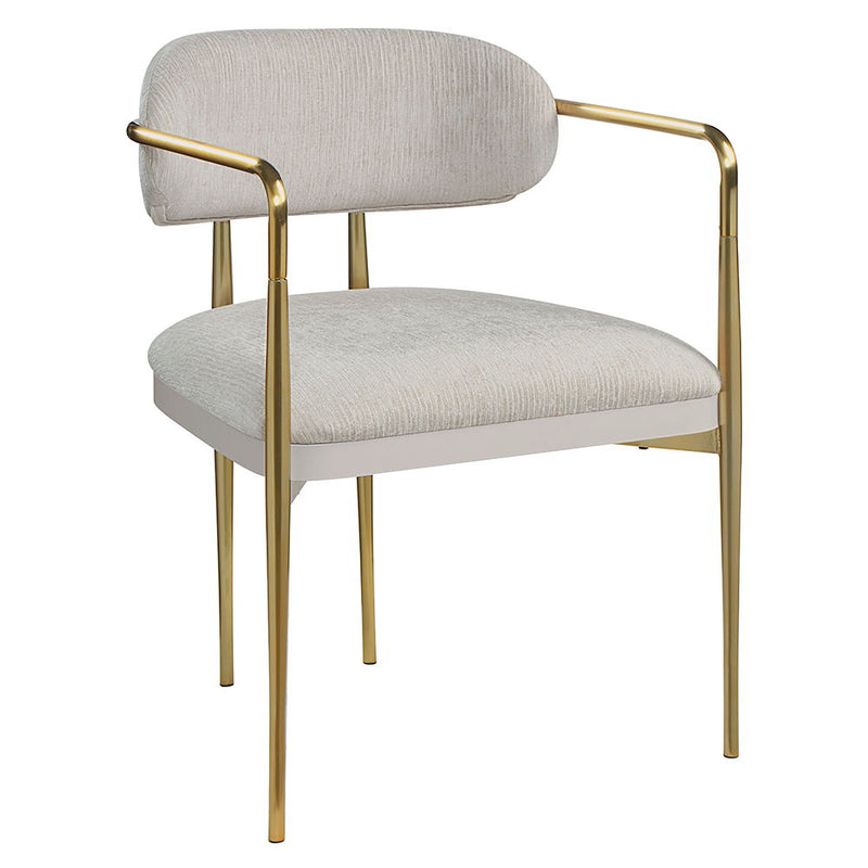 Zayn - Arm Chair (Set of 2) - Beige Chenille & Gold - R&R Furniture Gallery (Fountain Valley, CA)