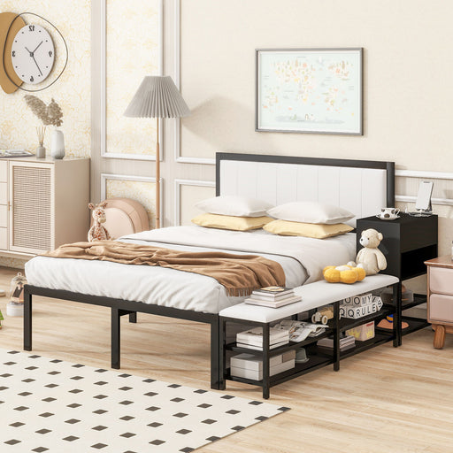 Platform Bed With 2 Tier Storage Shelves, Storage Cabinet - R&R Furniture Gallery (Fountain Valley, CA)