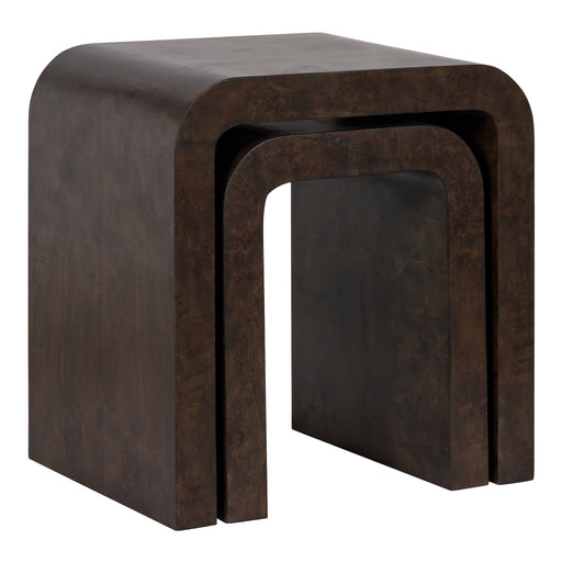 Guzman - Modern Dark Burl Nesting End Table Set