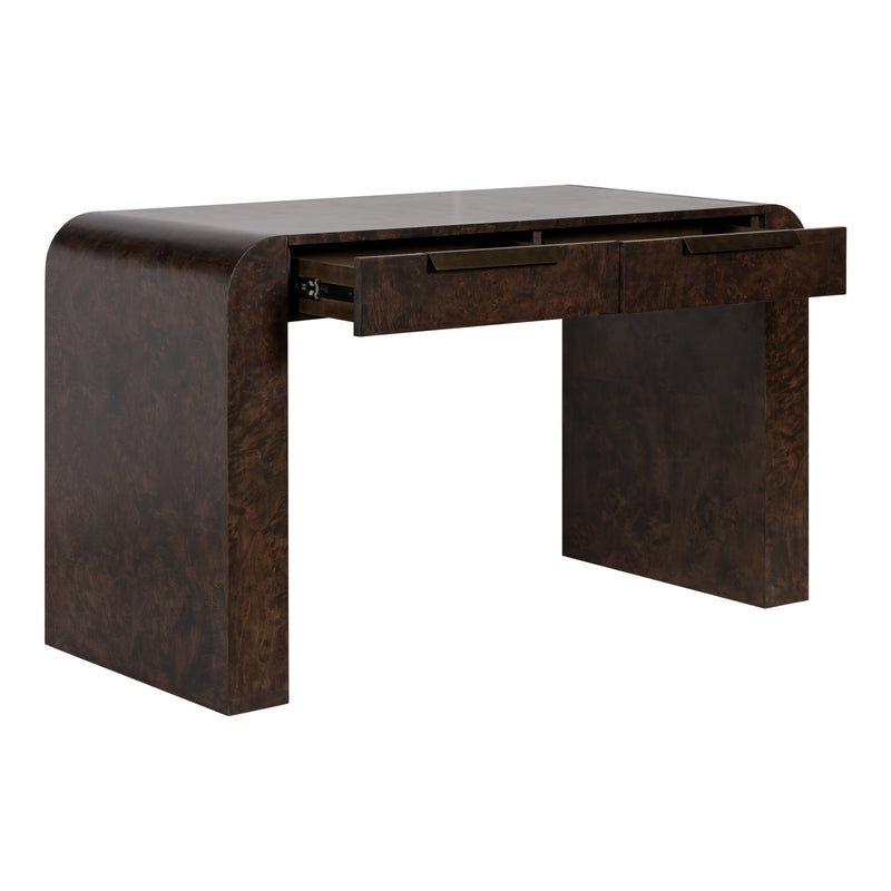 Guzman - Modern Dark Burl Writing Desk — view 3