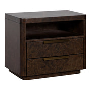 Perez - Modern Dark Burl Nightstand