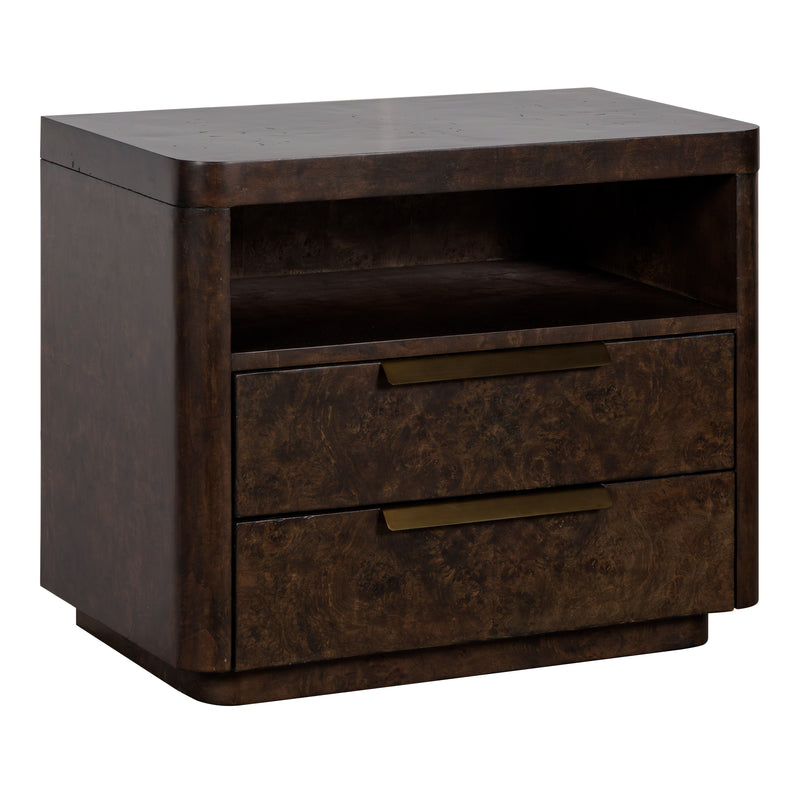 Perez - Modern Dark Burl Nightstand