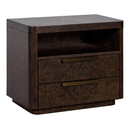 Perez - Modern Dark Burl Nightstand