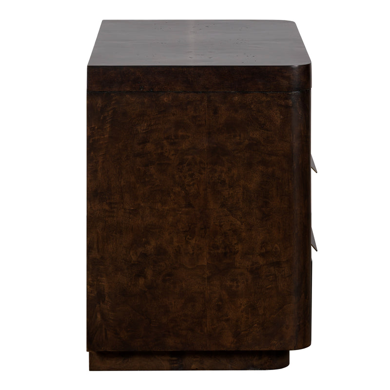 Perez - Modern Dark Burl Nightstand — view 2