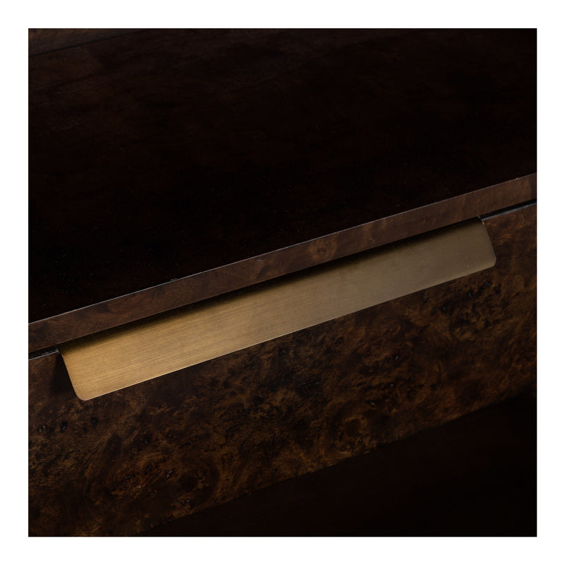 Perez - Modern Dark Burl Nightstand — view 4