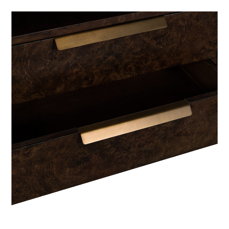 Perez - Modern Dark Burl Nightstand — view 5