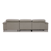 Meidas - Modern Light Grey Leather Sectional Sofa + 2 Recliners - Right Facing Chaise — view 5
