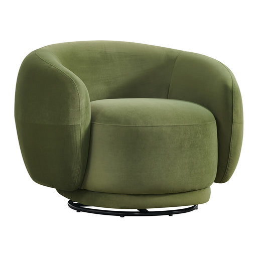 Andrew - Modern Green Fabric Swivel Accent Chair — view 2