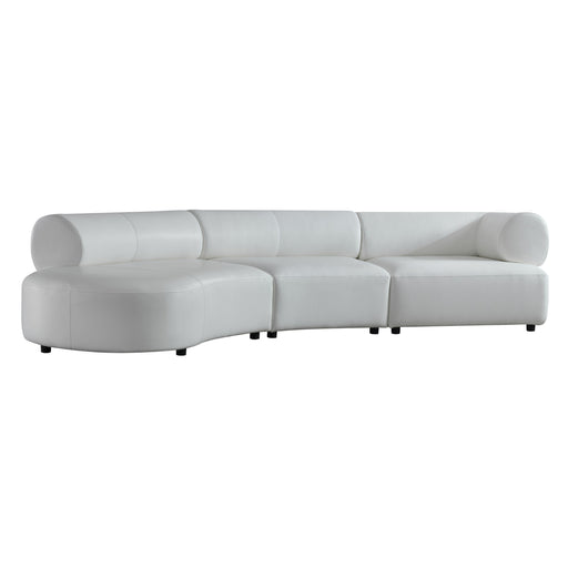 Stuart - Contemporary White Leather Left Facing Chaise Sectional Sofa