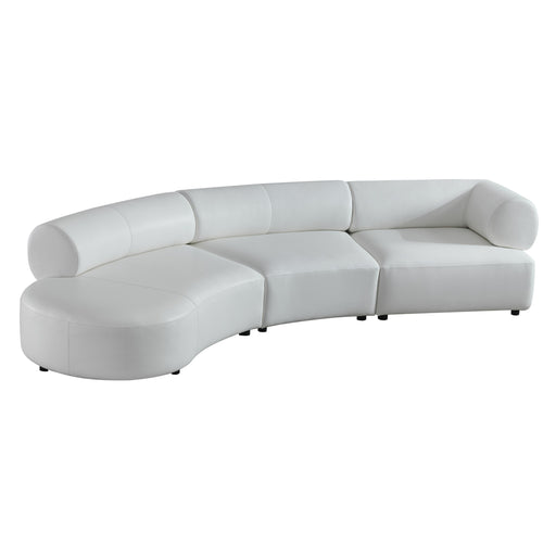 Stuart - Contemporary White Leather Left Facing Chaise Sectional Sofa — view 2