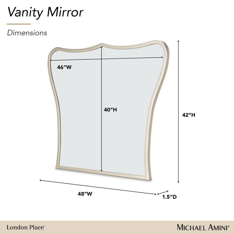 London Place - Vanity Mirror - Creamy Pearl - R&R Furniture Gallery (Fountain Valley, CA)