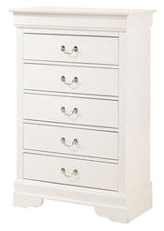 Louis Phillipe accent chest by Glory Furniture featuring classic wood finish and elegant design, suitable for living room or hallway.