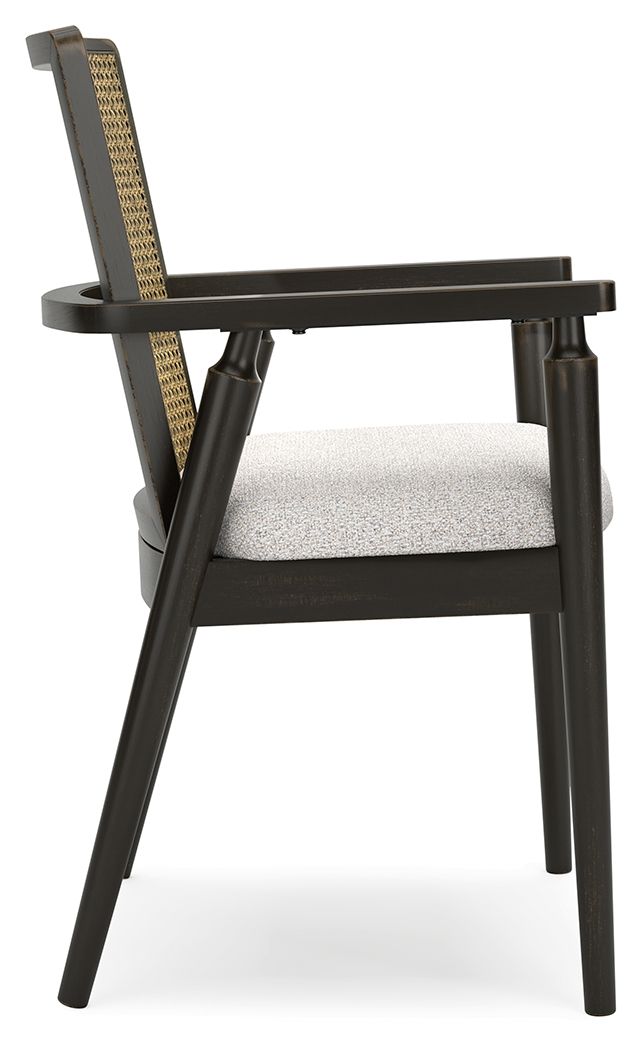 Galliden - Dining Upholstered Arm Chair (Set of 2) - Black - R&R Furniture Gallery (Fountain Valley, CA)