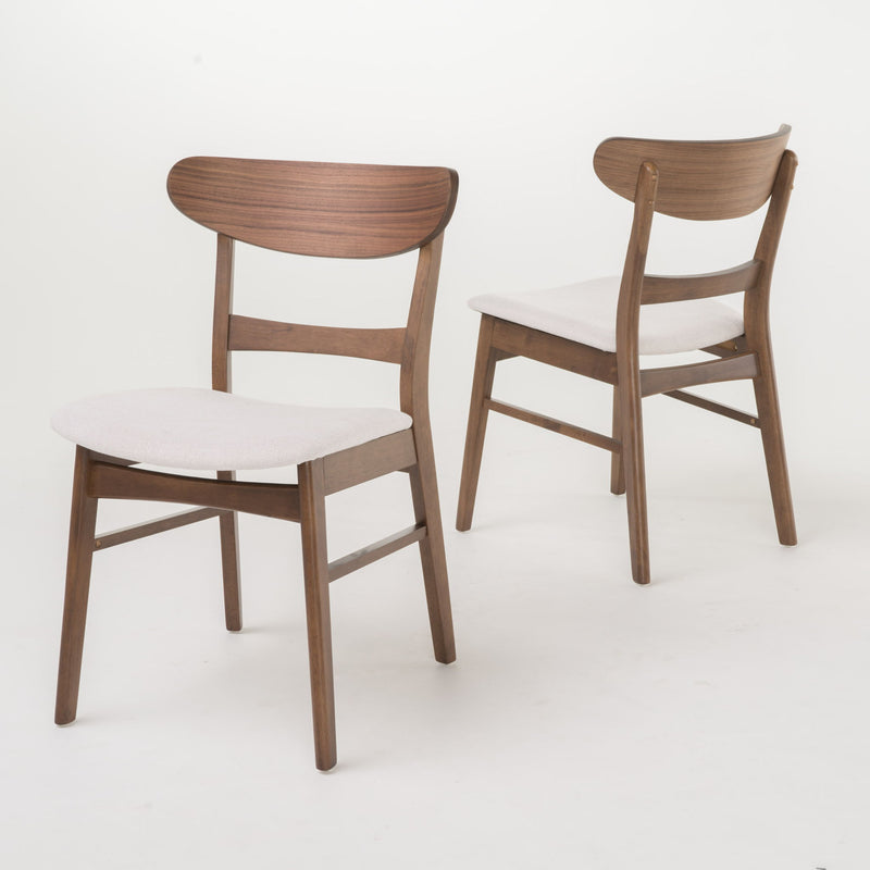 Modern Dining Chair With Upholstered Seat And Wood Frame