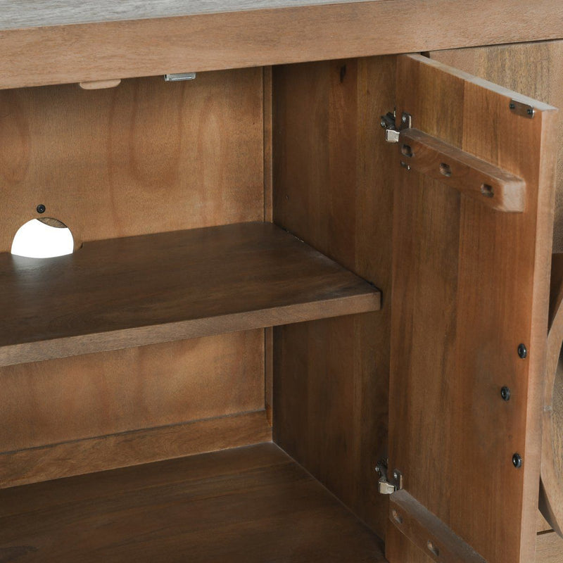 Vally - Wood 6 Door Buffet - Artisan Brown - R&R Furniture Gallery (Fountain Valley, CA)