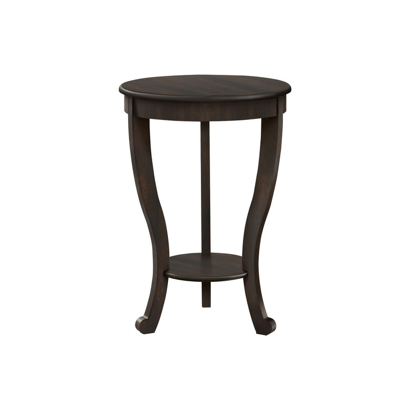 8th Street walnut accent end table with two-tier traditional design, featuring a classic wooden finish and sturdy structure.
