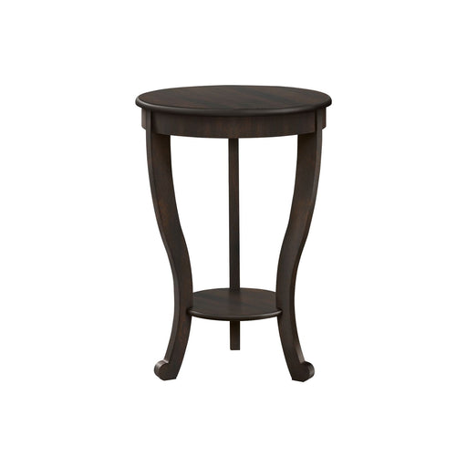 8th Street walnut accent end table with two-tier traditional design, featuring a classic wooden finish and sturdy structure.