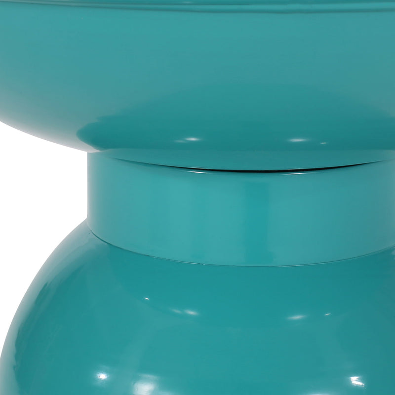 Modern metal outdoor end table by Noble House with a sleek design and sturdy construction, perfect for patio or garden use.
